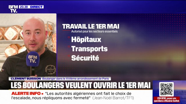 Travail le 1er mai: On est prêt à prendre ce risque , affirme Clément Buisson, boulanger