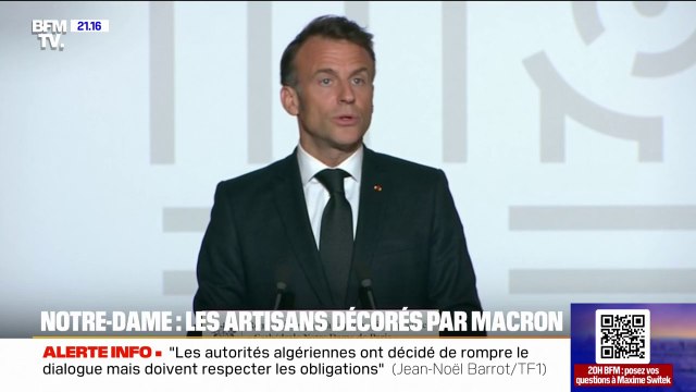 Notre-Dame: les artisans à la reconstruction de la cathédrale décorés par Emmanuel Macron