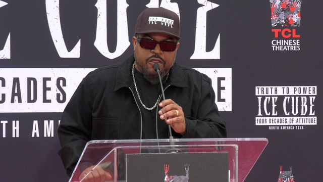 Ice Cube speech at his handprint-footprint ceremony and makes an announcement