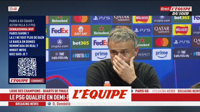 La réaction de Luis Enrique après la qualification étriquée du PSG - Foot - Ligue des champions