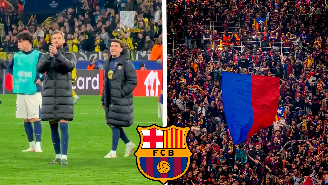 Barcelona: Jugadores celebran junto a la afición el pase a semifinales en la Champions League
