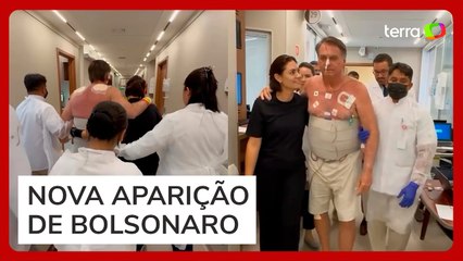 Em novo vídeo, Bolsonaro aparece caminhando ao lado de Michelle em hospital