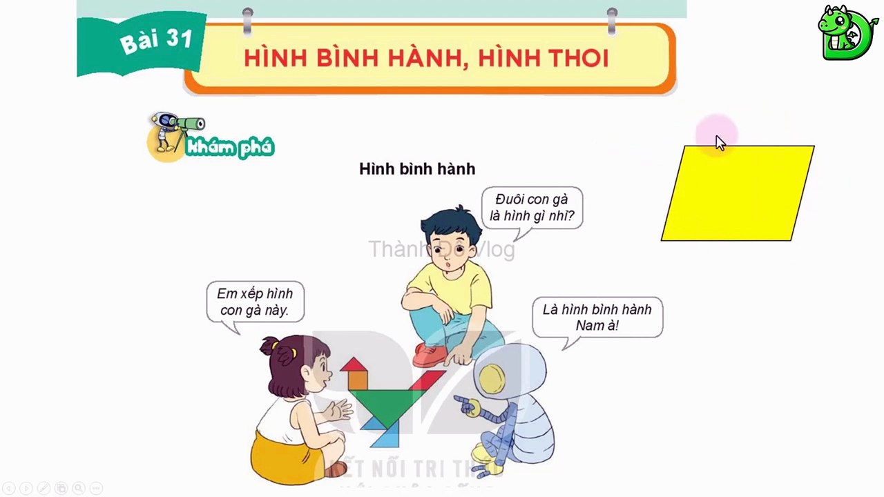 Toán lớp 4 - Bài 31 Hình bình hành, hình thoi || DINOTECH