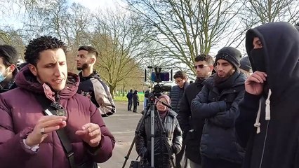 speakers corner - How can God hold me accountable when He created me as a Christian_ Shamsi with a visitor _ كيف يحاسبني الله وقد خلقني نصرانيا؟ شمسي مع زائر