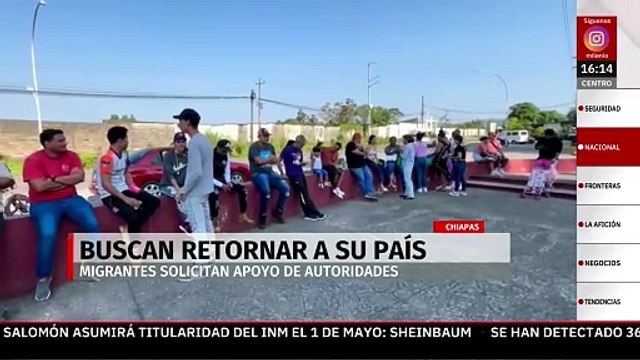 En Tapachula, Chiapas, migrantes venezolanos protestan por ayuda para regresar a su país
