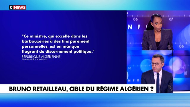 Sur CNews, face aux menaces de l'Algérie, Bruno Retailleau prend la parole : «C'est assez inédit qu'un régime étranger cible un ministre»