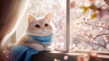 Cute Lofi Kitty 🐝☀️ 1 Hour Cafe Song 🥞 Stream cafe 🍓cute & relaxing music 🍪 Make Your Day Better