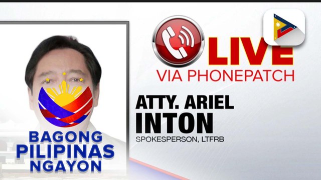 Panayam kay Atty. Ariel Inton, LTFRB spokesperson, ukol sa zero-tolerance policy ng LFTRB...