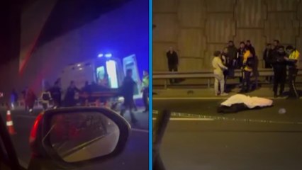 Motosiklet bariyerlere çarpıp, devrildi: 1 ölü, 1 yaralı