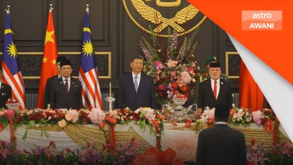 Presiden China Xi Jinping diberi sambutan negara