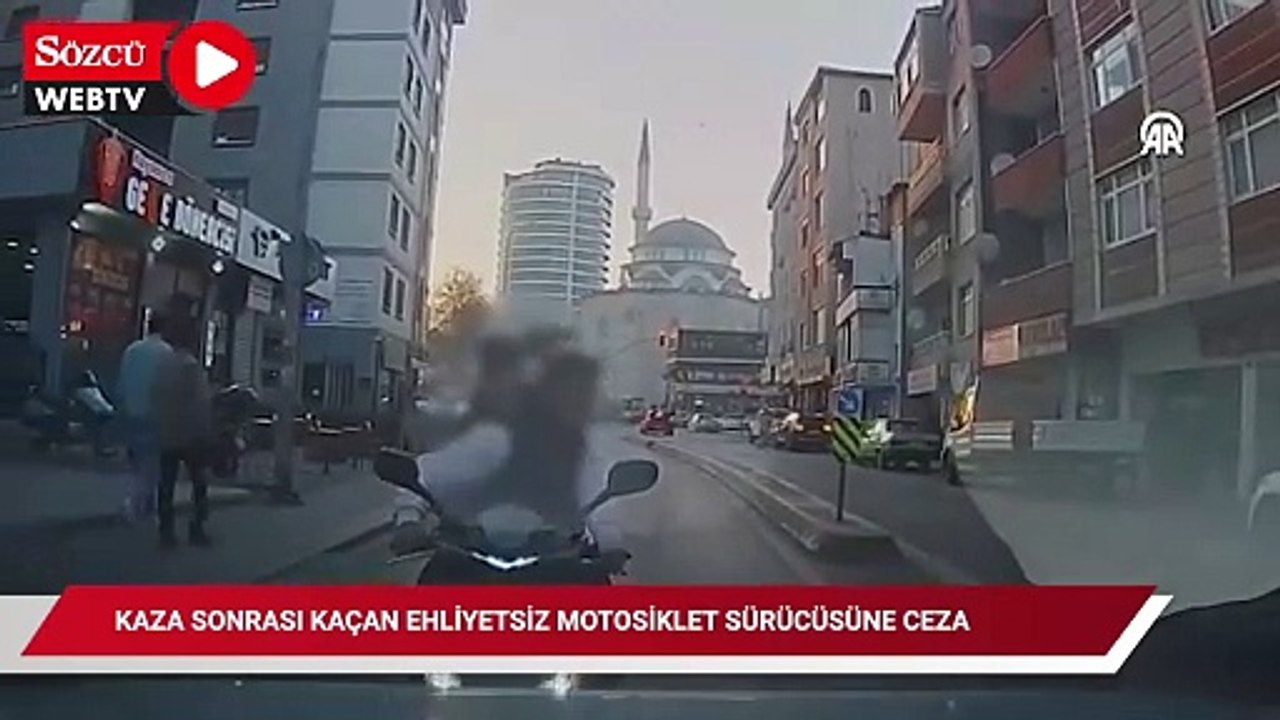 Kaza sonrası kaçan ehliyetsiz motosiklet sürücüsüne 42 bin 859 lira ceza