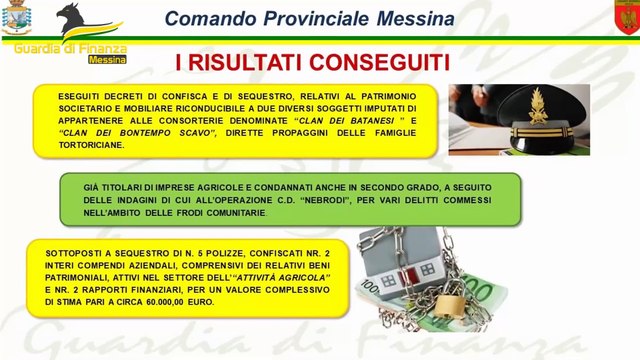 GdF di Messina, antimafia: sequestro beni a due affiliati a clan tortoriciani