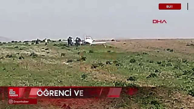Bursa'da eğitim uçağı tarlaya zorunlu iniş yaptı