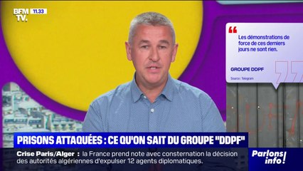 Prisons attaquées: "Il faut prendre en considération le périmètre extérieur et familial" des agents, signale Arnaud Schade (FO Justice)
