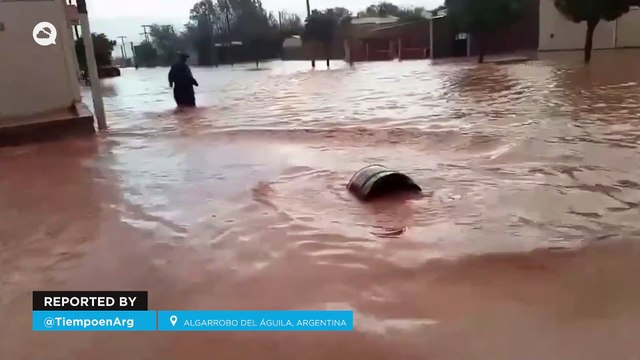 Catastrophic flooding in Algarrobo del Águila (La Pampa), Argentina! More than 100 mm of rain accumulated in less than an hour.