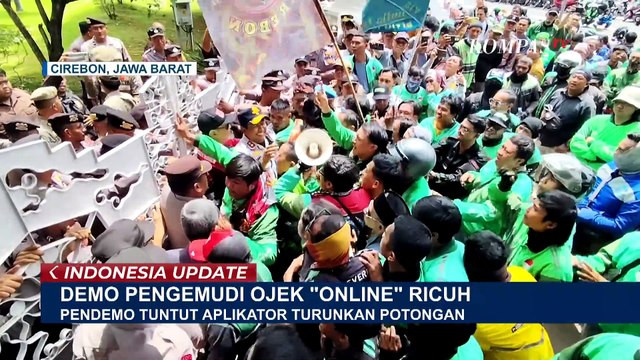 Ricuh! Pengemudi Ojek Online Demo Tuntut Aplikator Turunkan Potongan 20 Persen Jadi 10 Persen