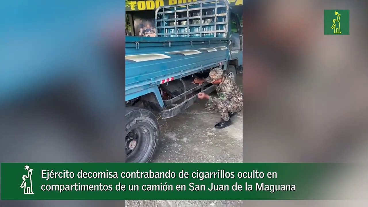 Ejército decomisa contrabando de cigarrillos oculto en compartimentos de un camión en San Juan de la Maguana_1
