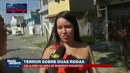 Gangue da moto age com violência para roubar celulares