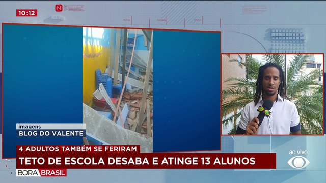 Desabamento de teto de escola deixa alunos e professores feridos na Bahia
