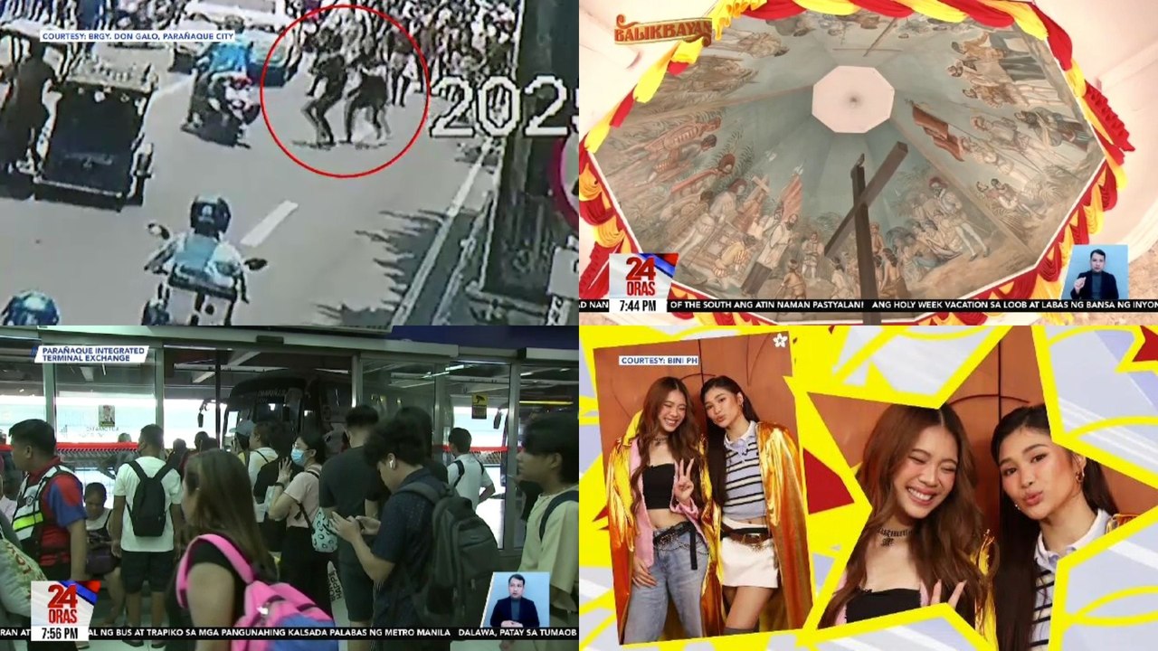 24 Oras: (Part 3) Nang-hostage ng batang babae, kinuyog; rumespondeng patrolman, sugatan; ilang pasahero sa PITX, tiniis na tumayo sa bus para makabiyahe ngayong Semana Santa; Holy week plans and trip ng ilang Kapuso stars, atbp.