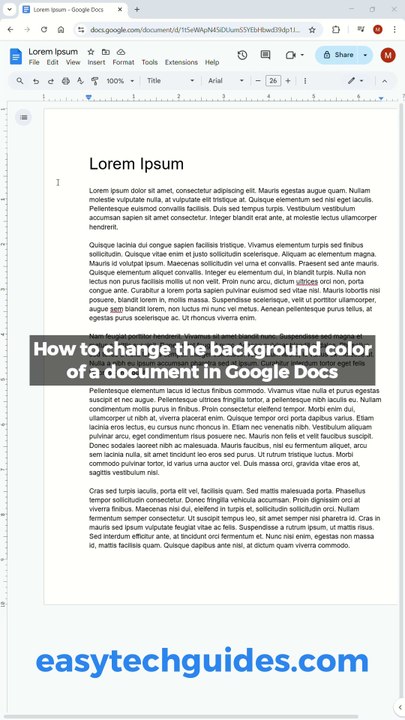 How to change a document background color in Google Docs