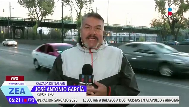 Así el aforo vehicular esta mañana en Calzada de Tlalpan, CDMX