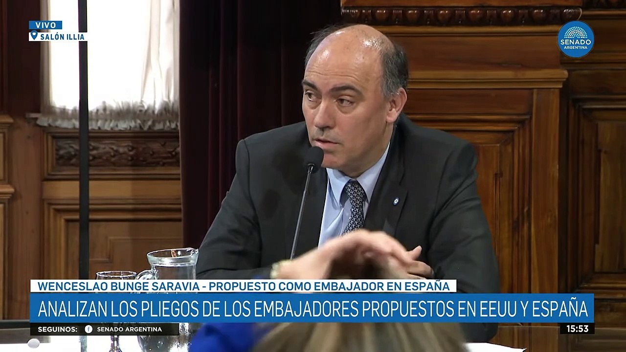 Wenceslao Bunge dijo ante la comisión cuales son sus tres objetivos para la Embajada Argentina en España