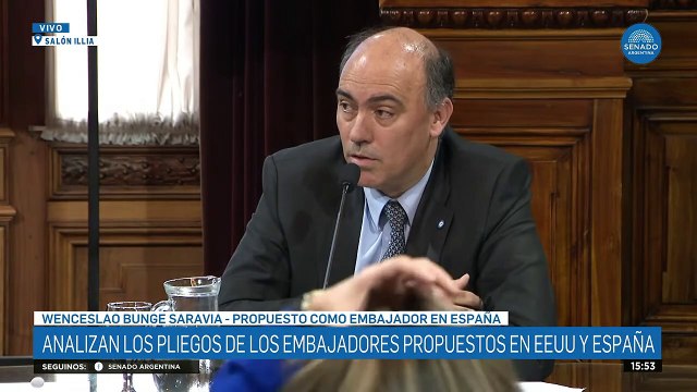 Wenceslao Bunge dijo ante la comisión cuales son sus tres objetivos para la Embajada Argentina en España