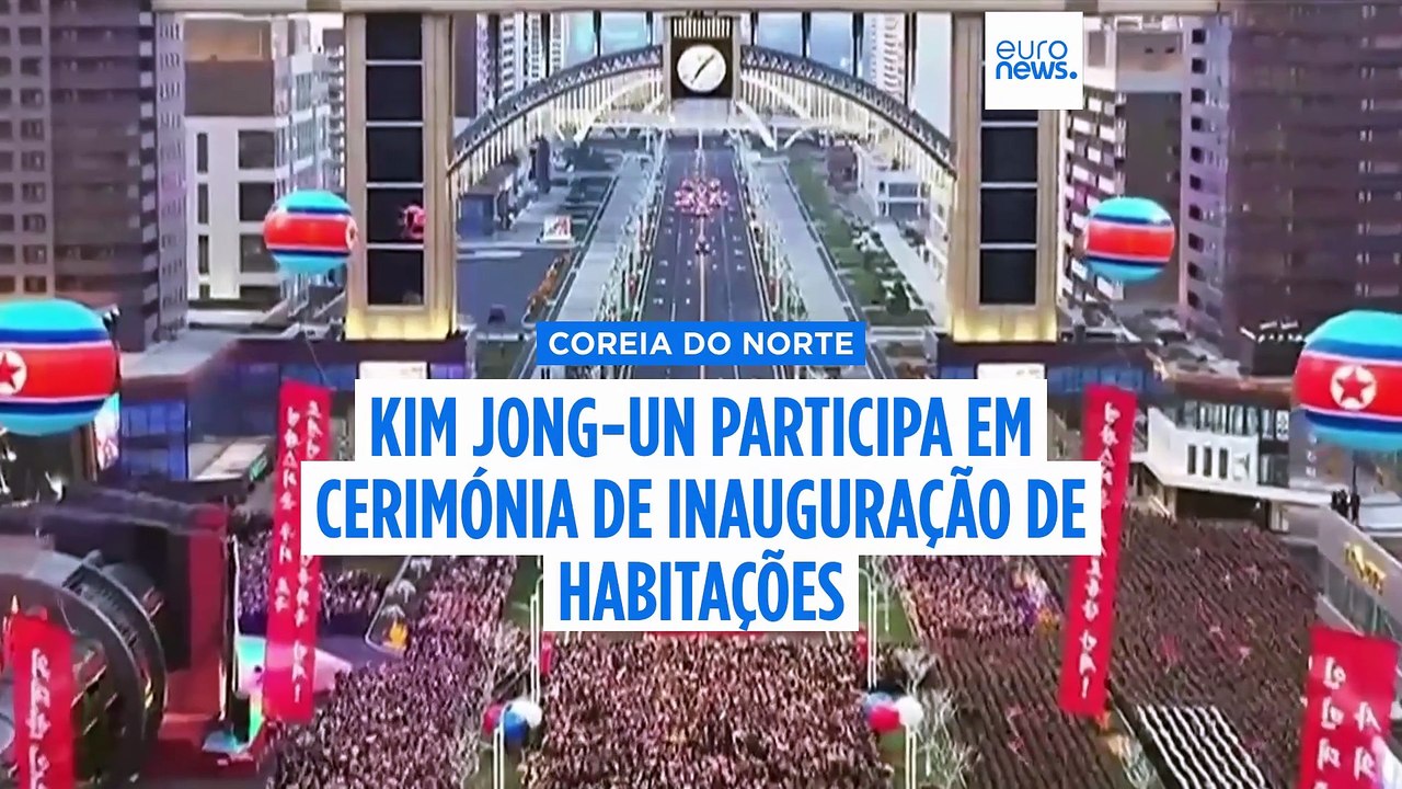 Kim Jong-un inaugura blocos de apartamentos em Pyongyang com a filha, Kim Ju Ae