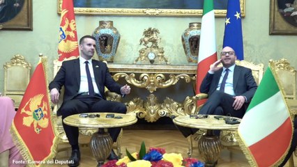 Fontana riceve il premier montenegrino Spajic a Montecitorio