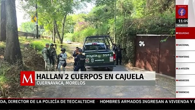 Encuentran en Morelos 2 cuerpos sin vida en una cajuela sin placas