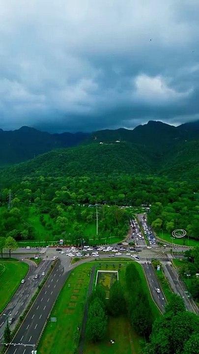 Islamabad Aerial View 7th Avenue #margallahills #damekoh #faisalmosque #viral #trending