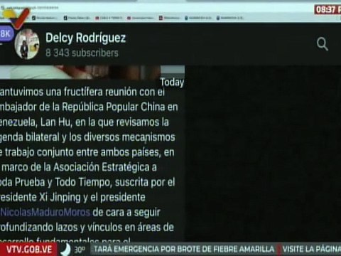 Venezuela y China fortalecen los lazos estratégicos para el crecimiento de ambos pueblos