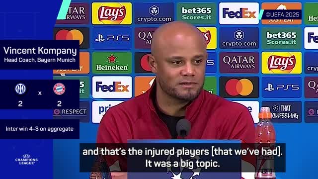 Kompany rues injury crisis as Bayern exit Champions League