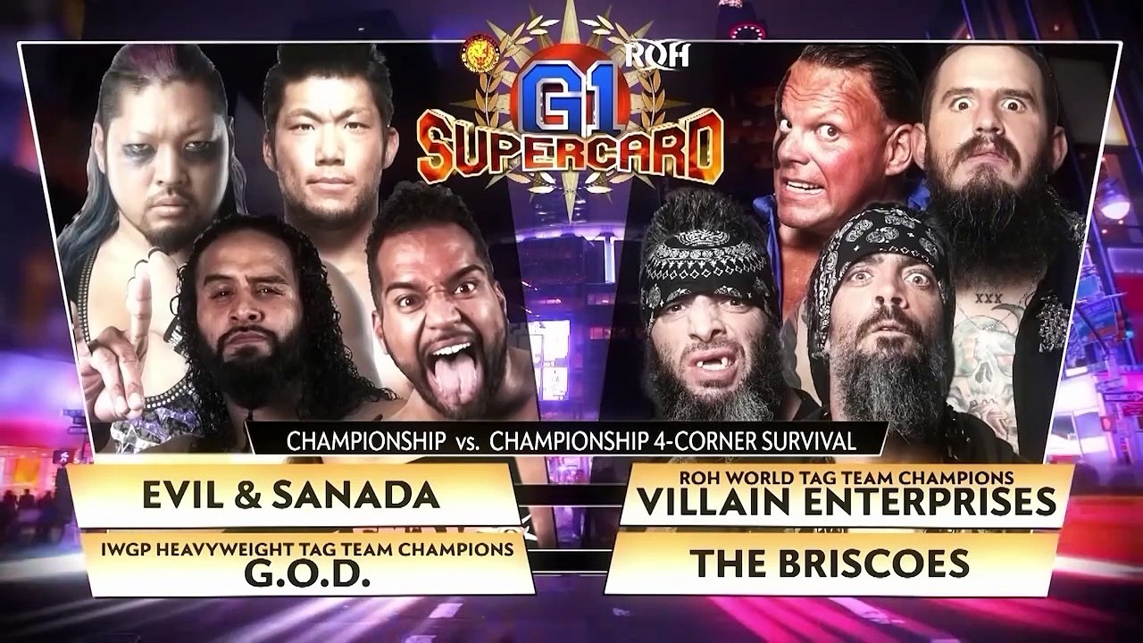 Tama Tonga & Tanga Loa vs Brody King & PCO vs SANADA & EVIL vs Mark Briscoe & Jay Briscoe - IWGP TAG & ROH WORLD TAG CHAMPIONSHIP MATCH: NJPW G1 SUPERCARD (4/6/2019)