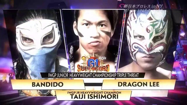 Taiji Ishimori vs Dragon Lee vs Bandido - IWGP Jr. HEAVYWEIGHT CHAMPIONSHIP THREE WAY MATCH: NJPW G1 SUPERCARD (4/6/2019)