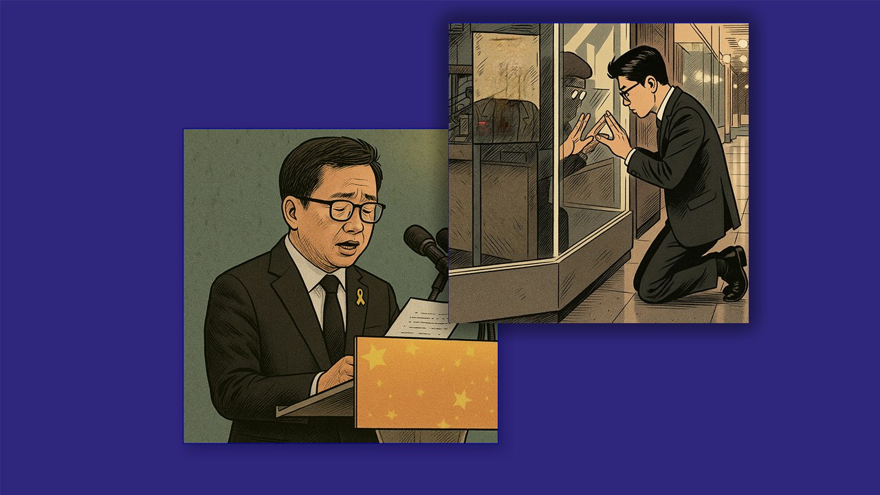 무릎 꿇은 한동훈...추도사 읽은 김동연 [앵커리포트] / YTN