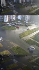 Adam arabadan uçtu 😱😞