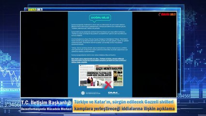 Türkiye ve Katar’ın, sürgün edilecek Gazzeli sivilleri kamplara yerleştireceği iddialarına ilişkin açıklama