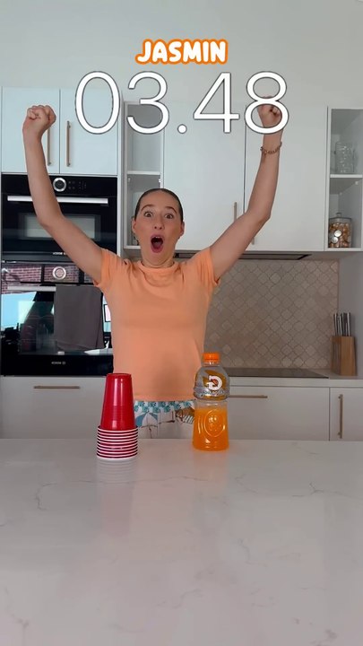 WHO IS THE FASTEST!. 😳😅 CUP STACKING + BOTTLE FLIP #challenge #shorts