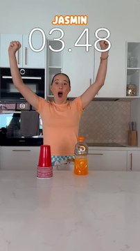 WHO IS THE FASTEST!. 😳😅 CUP STACKING + BOTTLE FLIP #challenge #shorts
