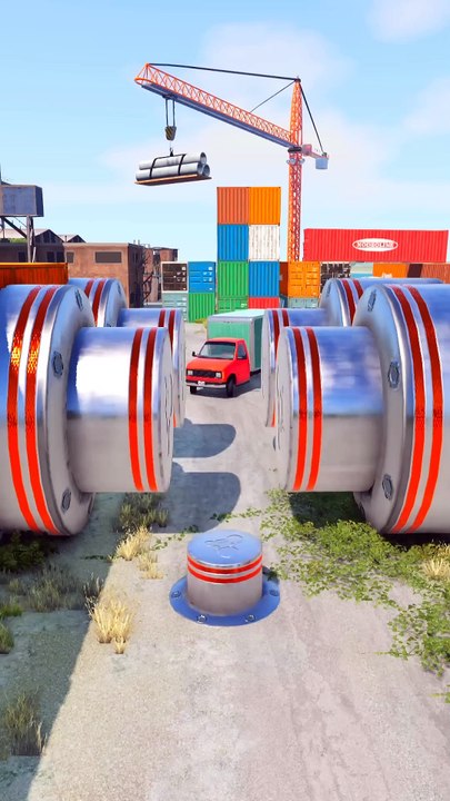 Cargo Trucks & Bus vs Crushers - BeamNG.Drive
