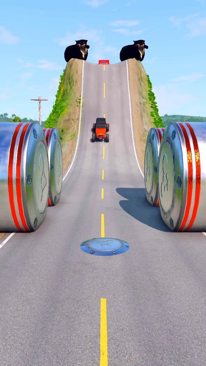 Cars & Ambulance vs Crushers - BeamNG.Drive