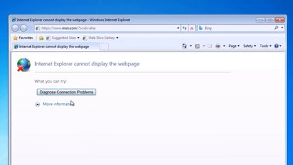 How to fix Windows 7 Internet Explorer cannot display the webpage