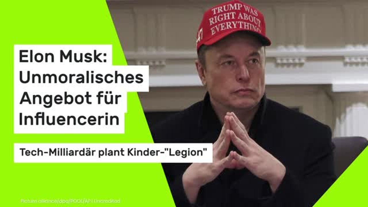 Elon Musk: Unmoralisches Angebot für Influencerin - Tech-Milliardär plant Kinder-'Legion'