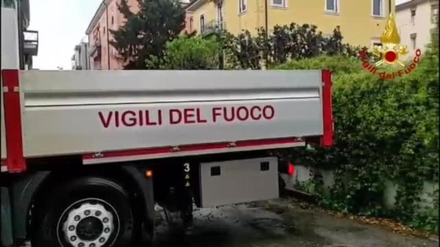 Maltempo a Verona, il video dei vigili del fuoco che rimuovono gli alberi caduti per il vento
