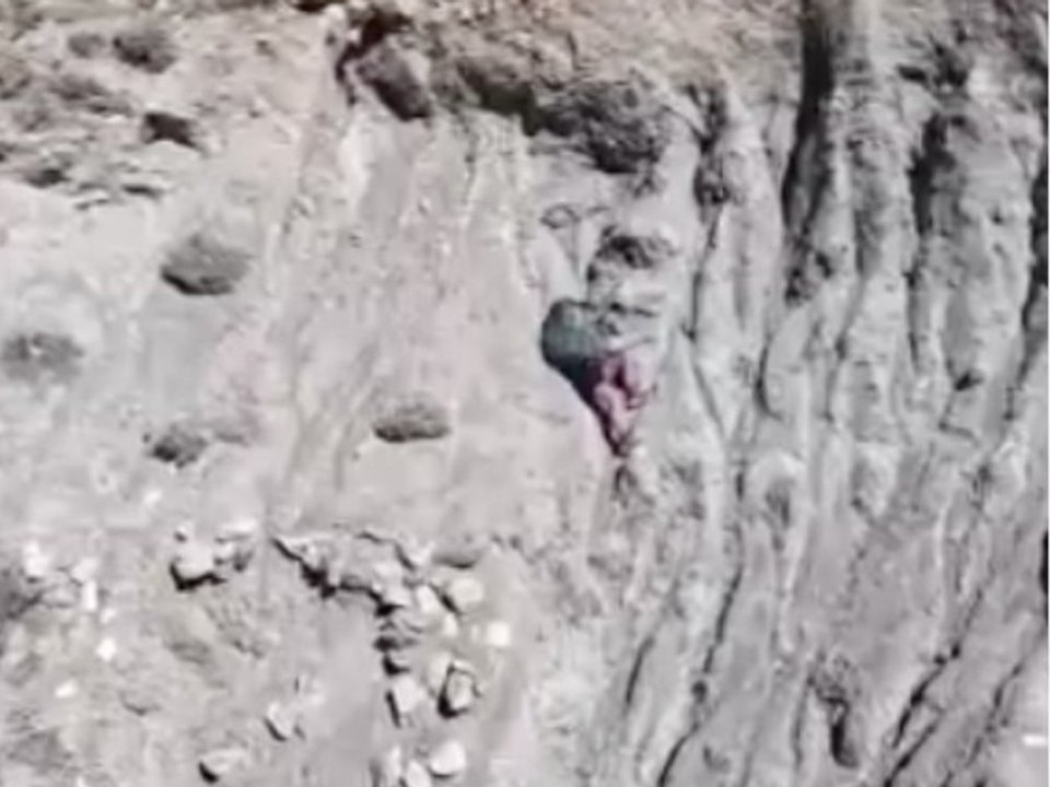 Wanderin nach einer Stunde von Klippe gerettet