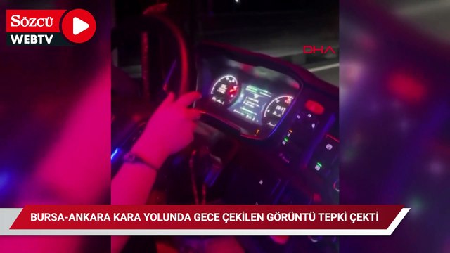 Bursa-Ankara kara yolunda gece çekilen görüntü tepki çekti