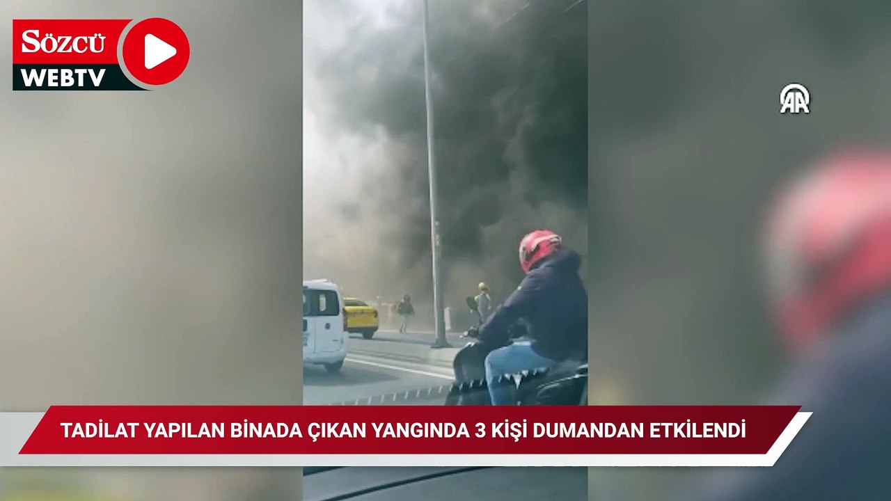 Küçükçekmece'de tadilat yapılan binada çıkan yangında 3 kişi dumandan etkilendi