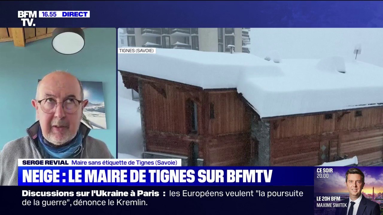 Neige dans les Alpes: "La circulation dans la station est réduite à zéro", affirme Serge Revial, maire de Tignes (Savoie)